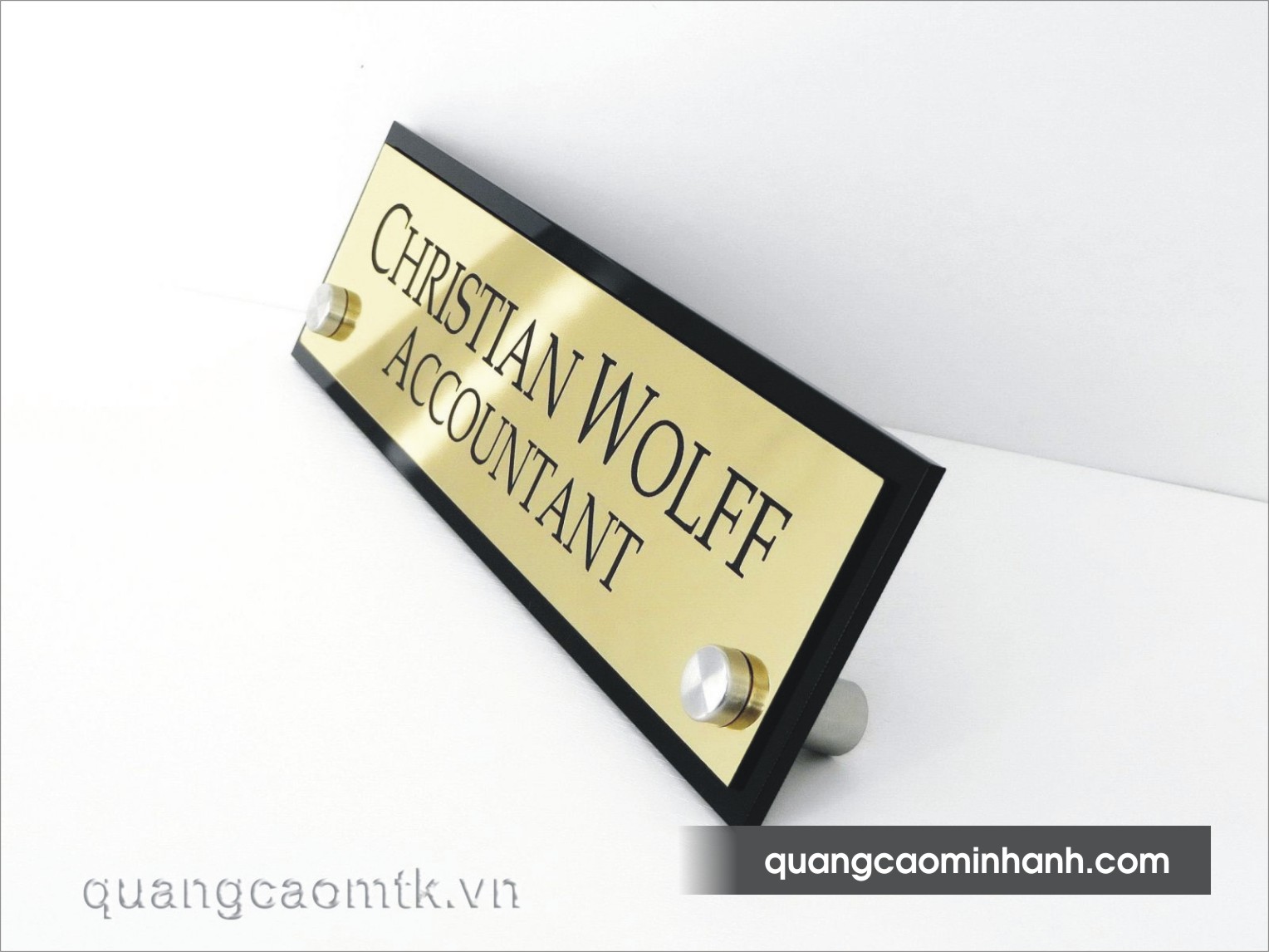 CD13: Biển chức danh inox đế mica