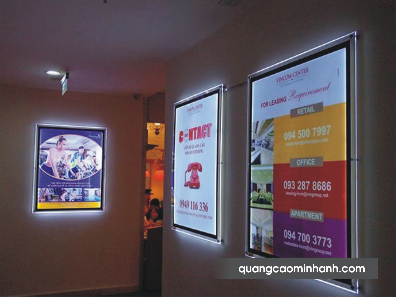 Biển hộp đèn siêu mỏng 2 lớp mica