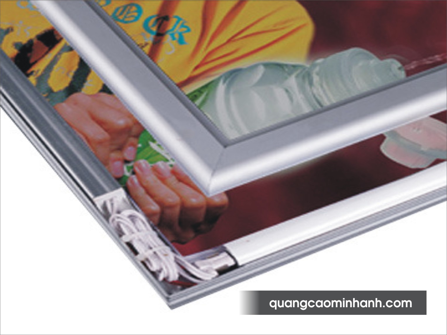 Biển hộp đèn siêu mỏng khung nhôm bật nắp